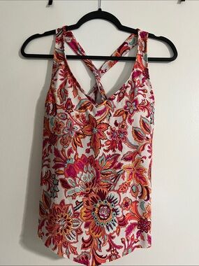 Alex Marie Pink & Orange Floral Cross-Back Camisole
